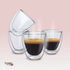 Jogo 4 Copos para Café Parede Dupla em Vidro Borossilicato 80ml