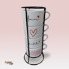 Jogo 4 Xícaras para Café com Suporte-Gratidão