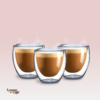 Jogo 4 Copos para Café Parede Dupla em Vidro Borossilicato 80ml