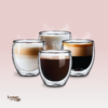 Jogo 4 Copos Parede Dupla em Vidro Borossilicato 250ml