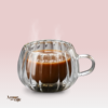 2 Xícaras de Café Parede Dupla de Vidro 80ml