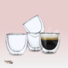 Jogo 4 Copos Parede Dupla em Vidro Borossilicato 250ml