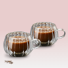 2 Xícaras de Café Parede Dupla de Vidro 80ml