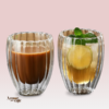 2 Copos Parede Dupla em Vidro Borossilicato 270ml