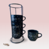 Jogo 4 Xícaras de Café Porcelana- Linha Gratidão