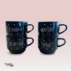 Jogo 4 Xícaras de Café Porcelana- Linha Gratidão