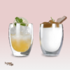 2 Copos de Parede Dupla em Vidro Borossilicato 450ml