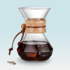 Coador de Café em vidro com Colar de Madeira- Diamante
