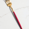 Faqueiro Inox Vermelho Ouro Nátali- 24 peças