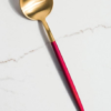 Faqueiro Inox Vermelho Ouro Nátali- 24 peças