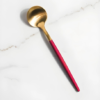 Faqueiro Inox Vermelho Ouro Nátali- 24 peças
