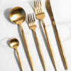 Faqueiro Inox Minimalista Dourado 24 Peças