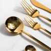Faqueiro Inox Minimalista Dourado 24 Peças